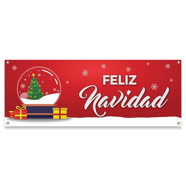 Feliz Navidad Banner Concession Stand Food Truck Single Sided